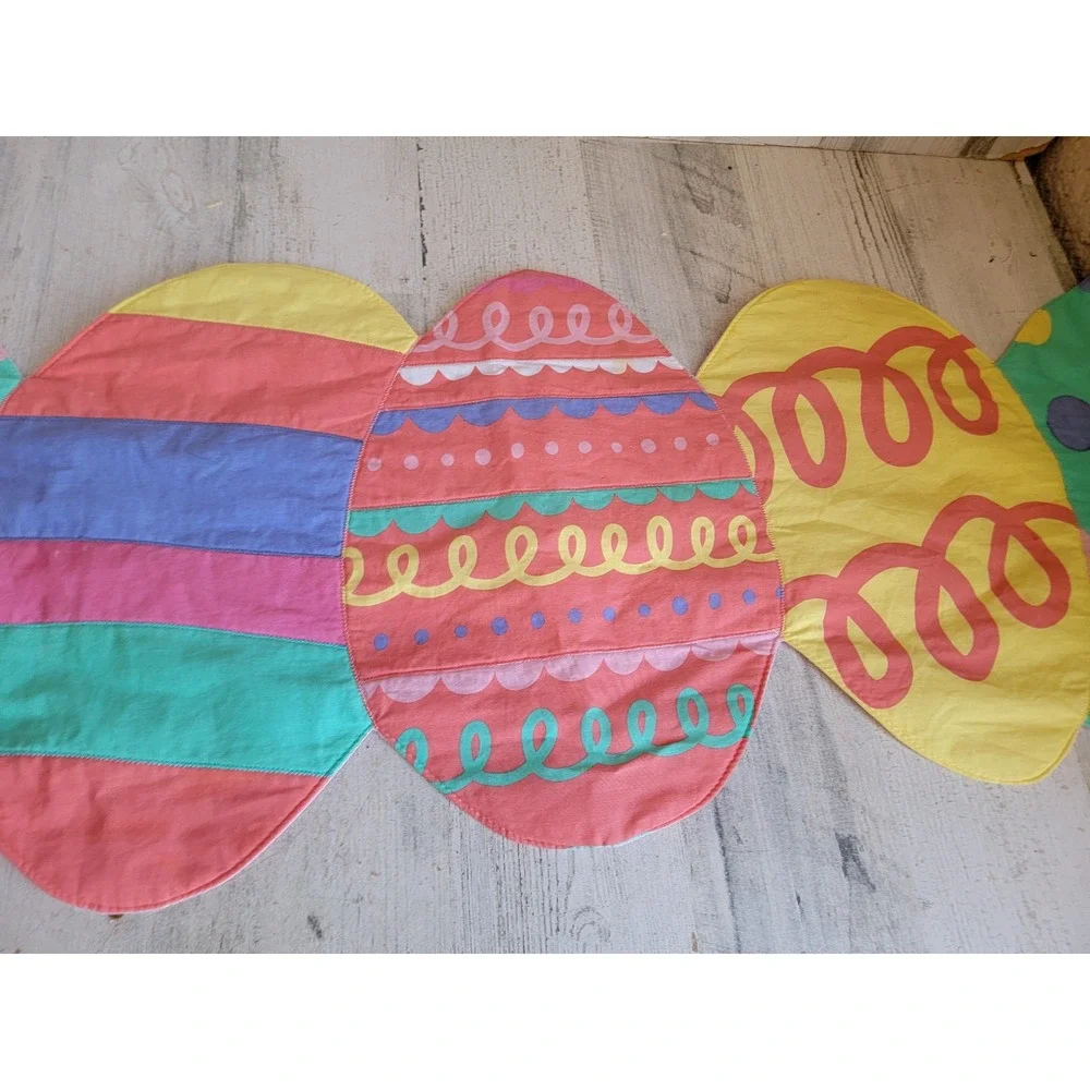 Pastel easter egg colorful table runner spring‎ accessory home decor unique